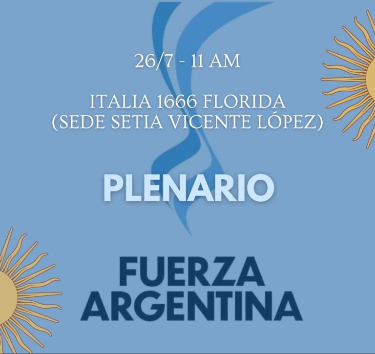 “Fuerza Argentina” convocó a un Plenario para el próximo viernes en Vicente López